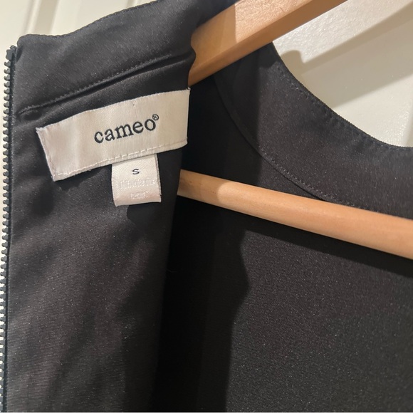 Cameo Black Peplum Mini Dress Size Small Sleeveless Criss Cross Detail - Picture 8 of 8